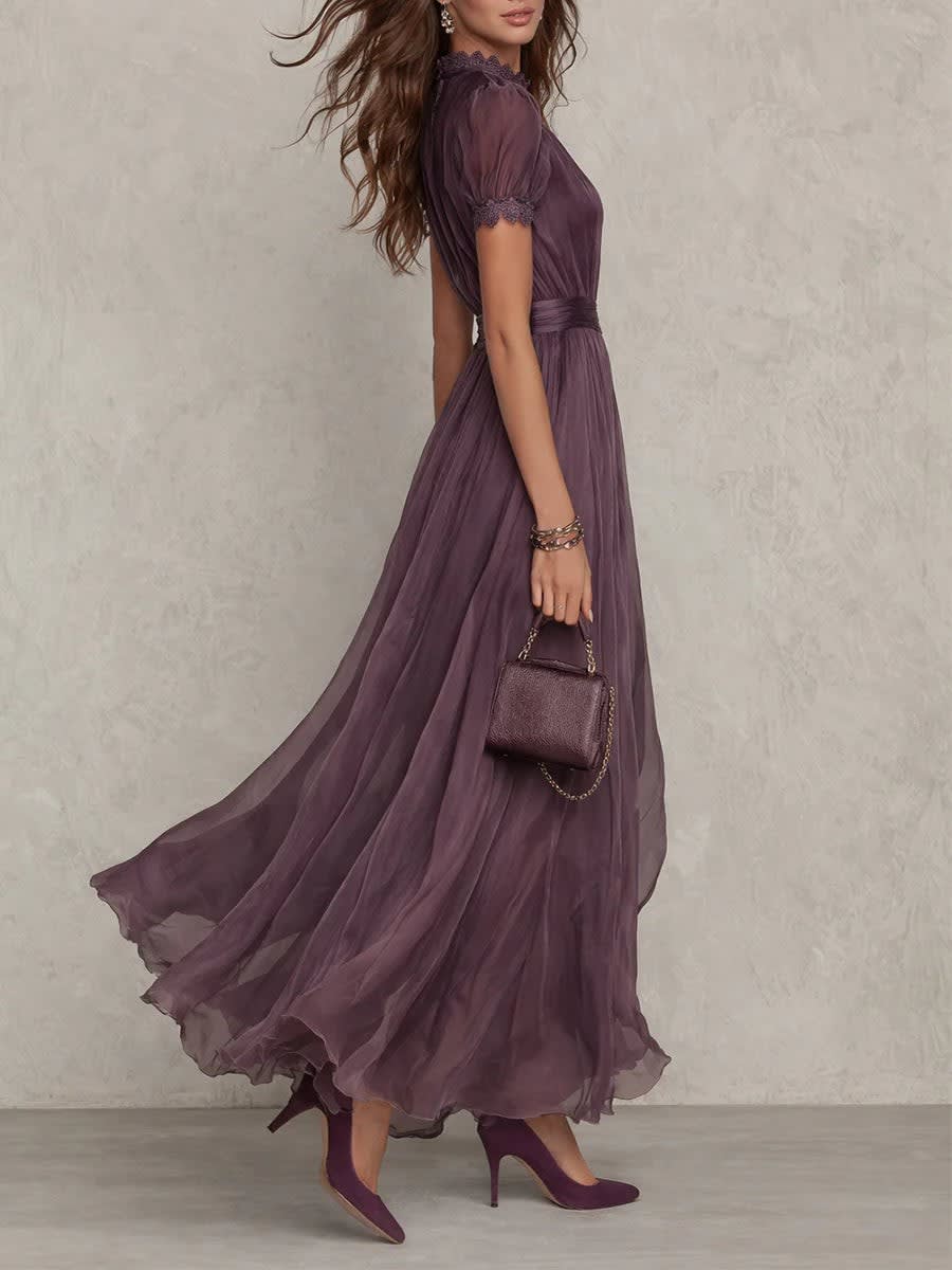 Augusta Lace Trim Chiffon Maxi Dress_2