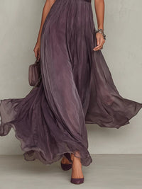 Augusta Lace Trim Chiffon Maxi Dress