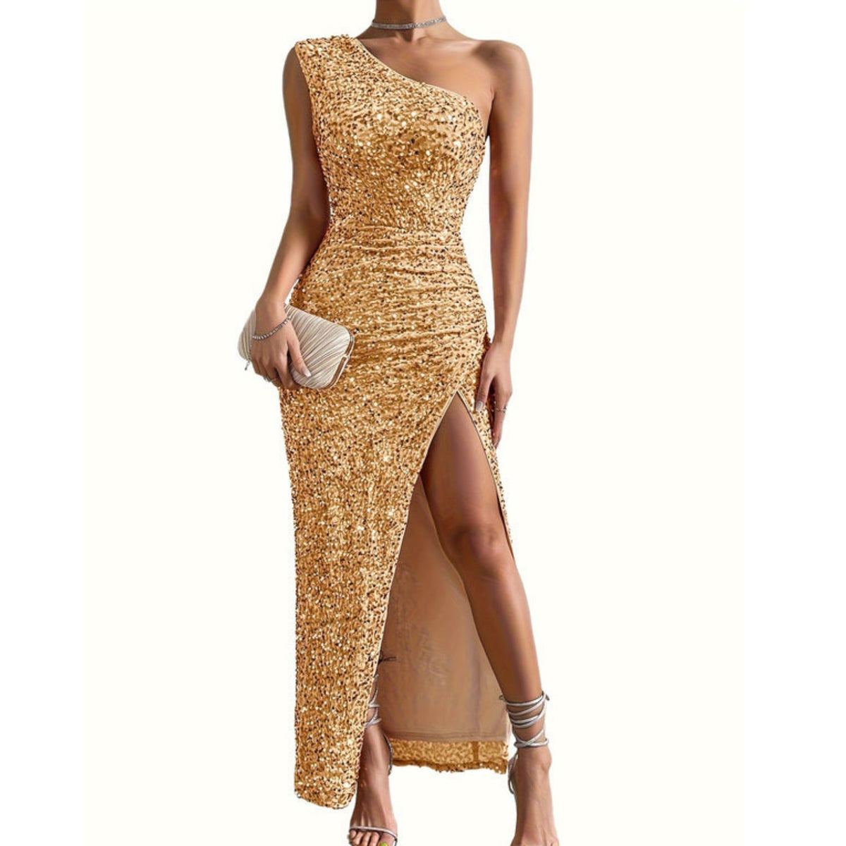 Erica One Shoulder Glitter Maxi Dress_10