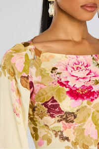 Kenna Floral Bell Sleeve Evening Maxi Dress