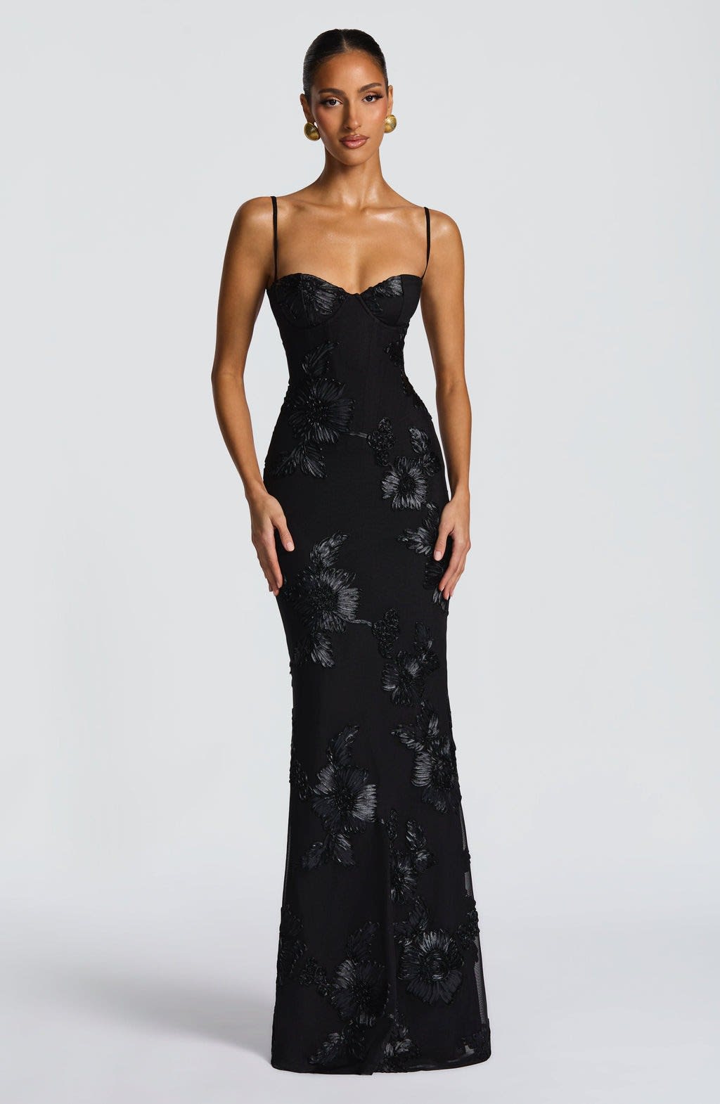 Fiadh Floral Jacquard Wedding Guest Maxi Dress_10