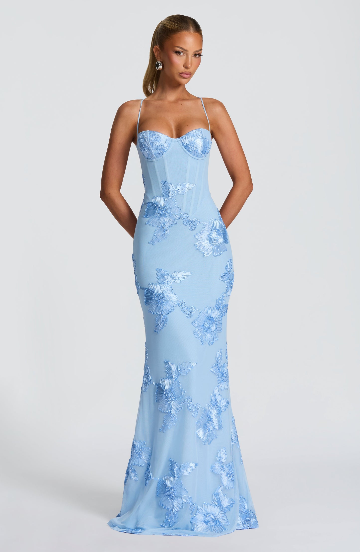 Fiadh Floral Jacquard Wedding Guest Maxi Dress_11