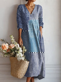 Teagan Floral V-Neck Long Sleeve Midi Dress