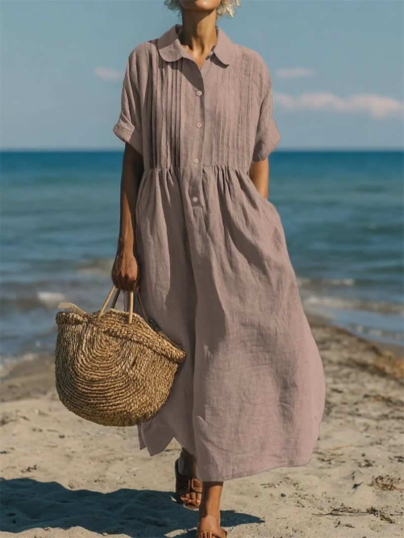 Ethel Linen Maxi Shirt Dress