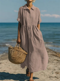 Ethel Linen Maxi Shirt Dress