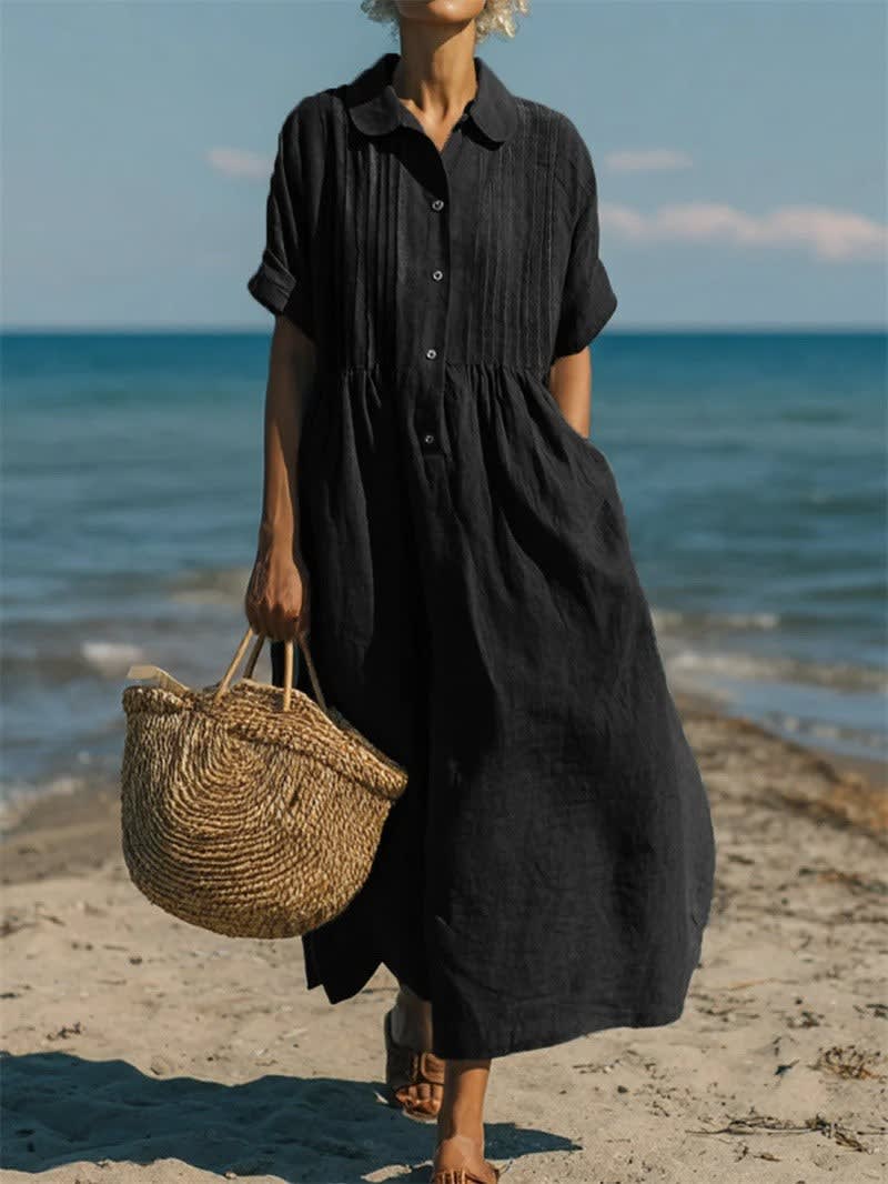 Ethel Linen Maxi Shirt Dress