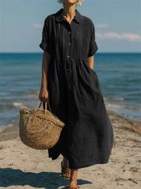 Ethel Linen Maxi Shirt Dress