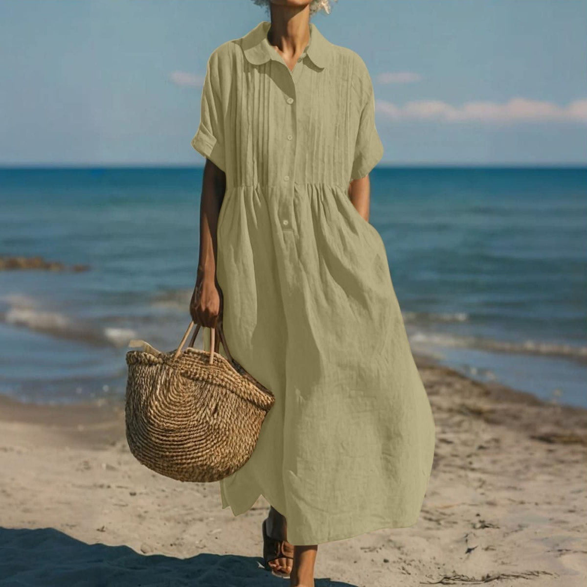 Ethel Linen Maxi Shirt Dress_12