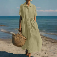 Ethel Linen Maxi Shirt Dress