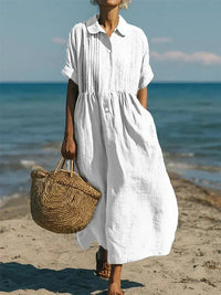 Ethel Linen Maxi Shirt Dress