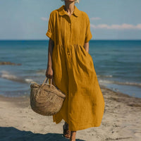 Ethel Linen Maxi Shirt Dress