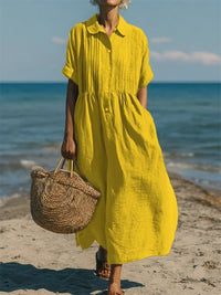 Ethel Linen Maxi Shirt Dress