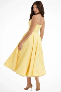 Sabine Corset Wedding Guest Midi Dress with Cami Straps