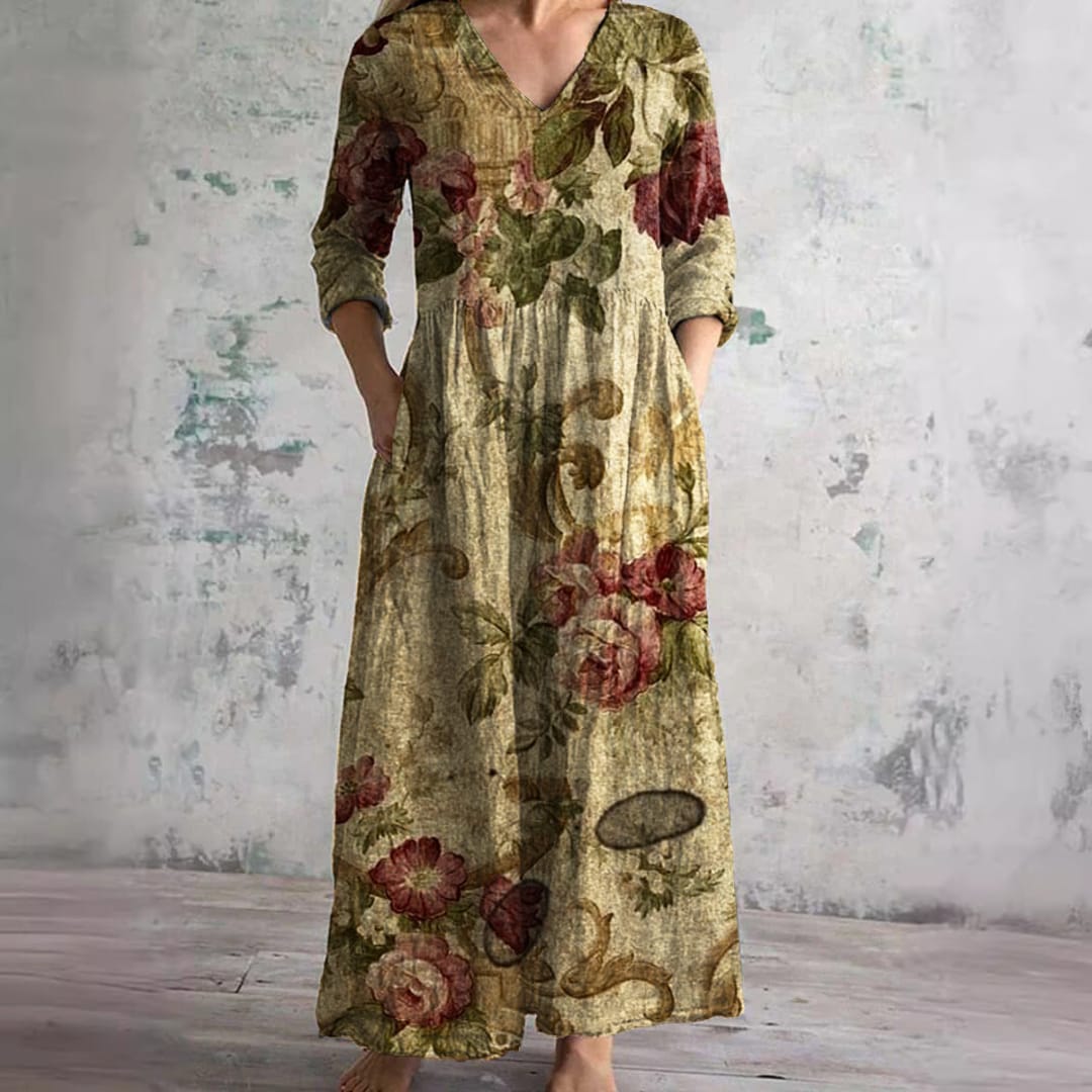 Oriel Floral V-Neck Maxi Dress