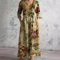 Oriel Floral V-Neck Maxi Dress
