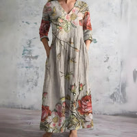Oriel Floral V-Neck Maxi Dress