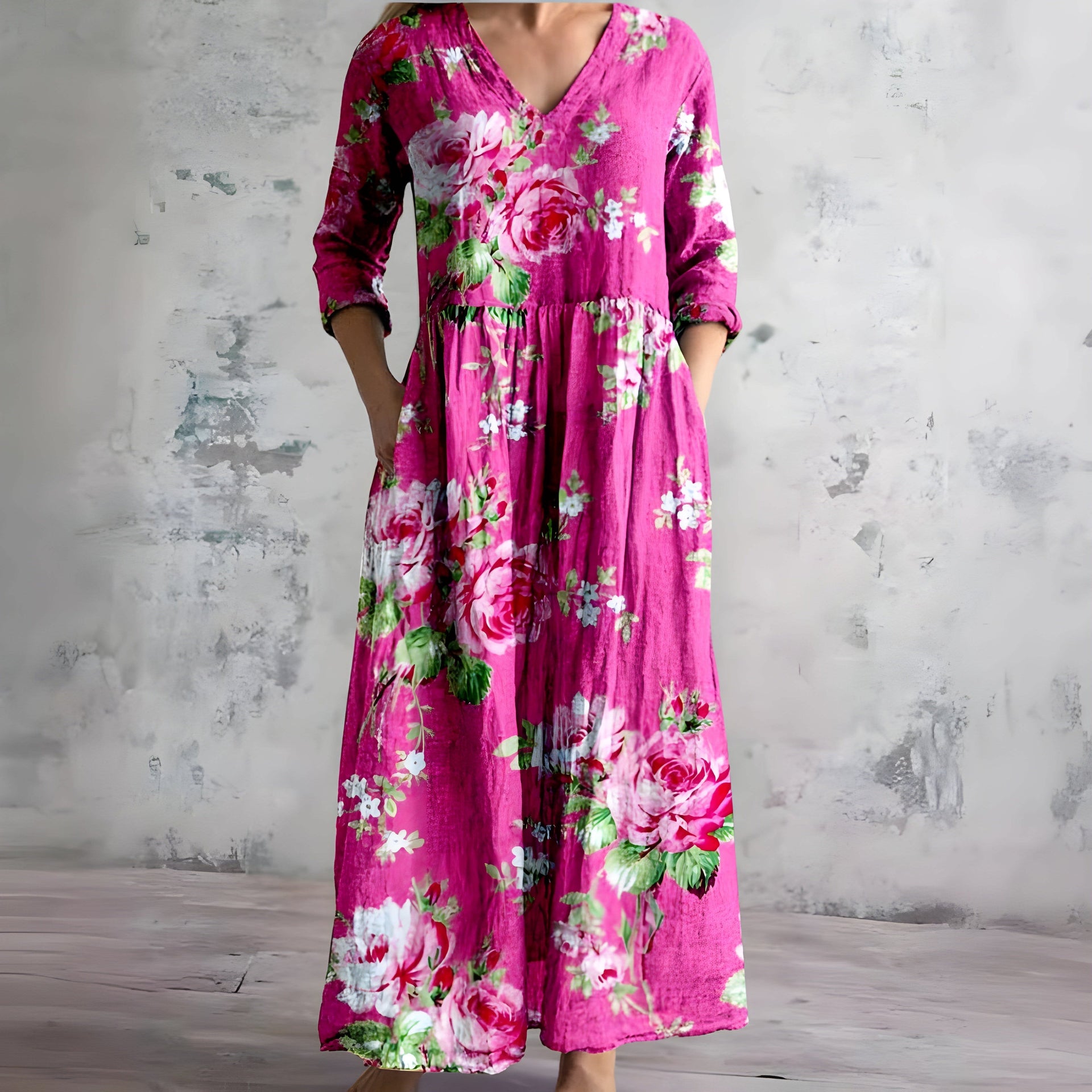 Oriel Floral V-Neck Maxi Dress