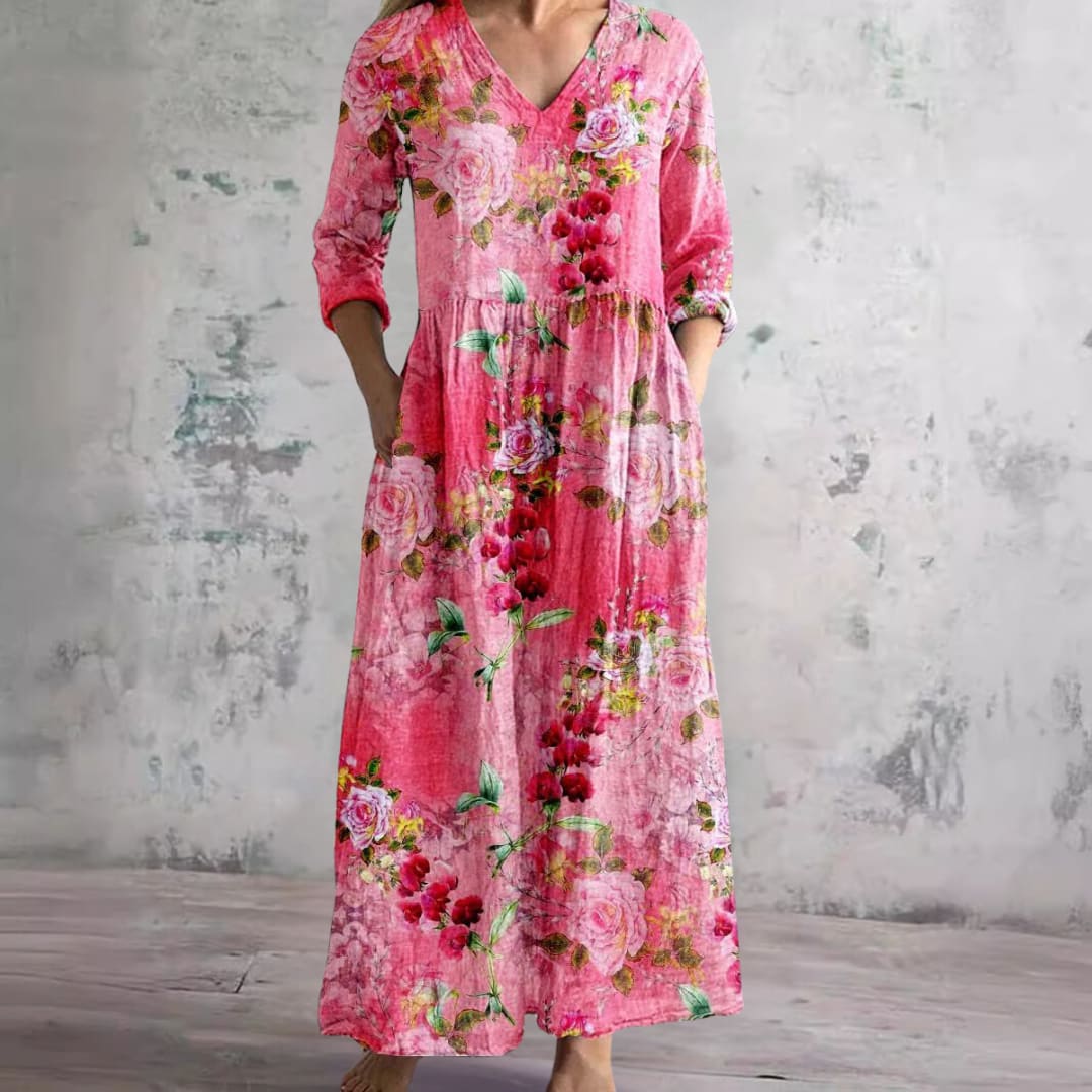 Oriel Floral V-Neck Maxi Dress_6