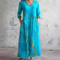 Oriel Floral V-Neck Maxi Dress