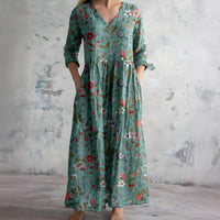 Oriel Floral V-Neck Maxi Dress