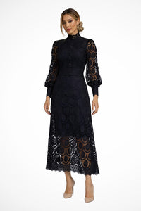Gwendoline Lace Wedding Guest Midi Dress