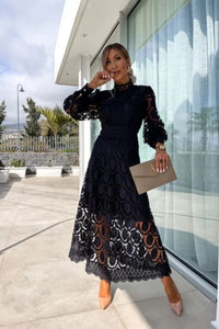 Gwendoline Lace Wedding Guest Midi Dress