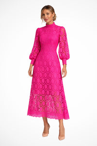 Gwendoline Lace Wedding Guest Midi Dress