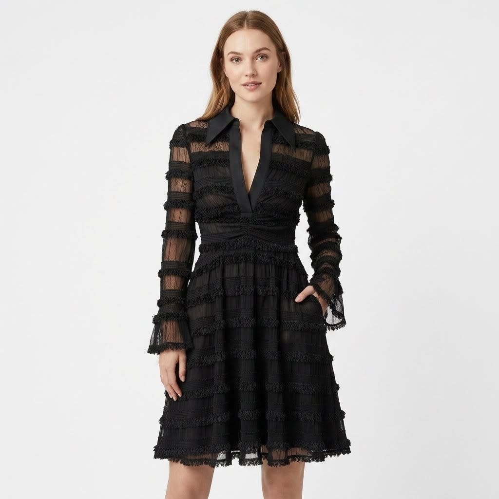 Judy Tiered Lace Cocktail Dress_1