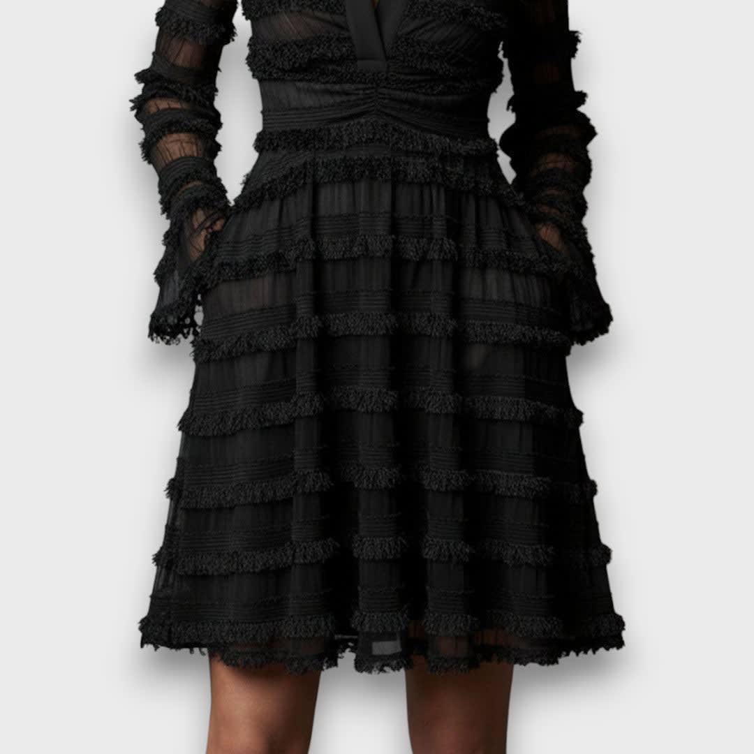 Judy Tiered Lace Cocktail Dress