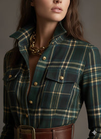 Jane Tartan Belted Maxi Shirt Dress