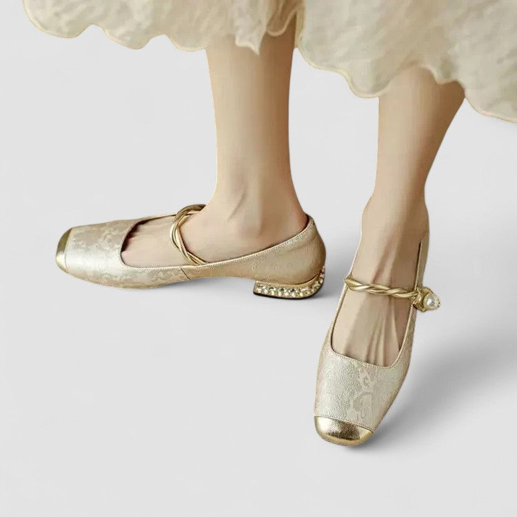 Caro Pearl Embellished Ballet Flats_7
