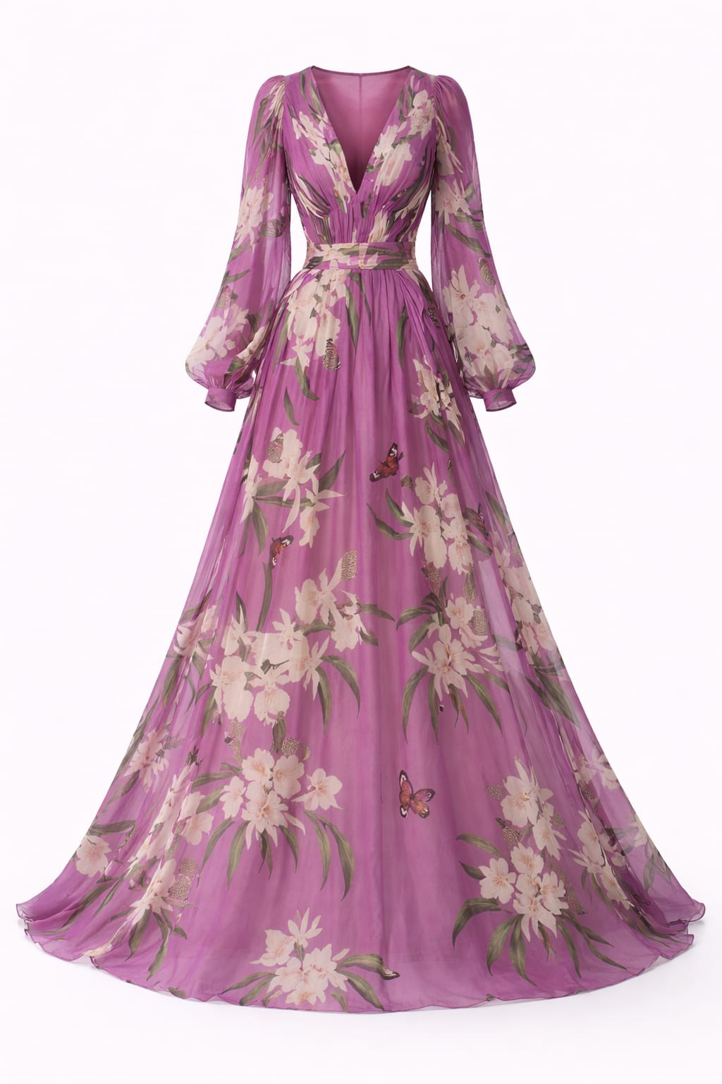 Gail Floral Chiffon Maxi Dress