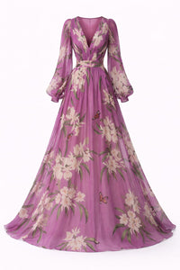 Gail Floral Chiffon Maxi Dress