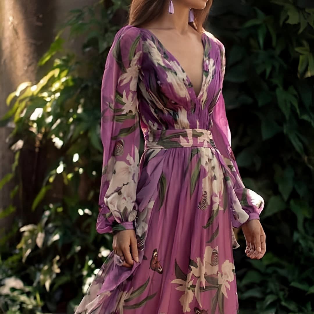Gail Floral Chiffon Maxi Dress_5