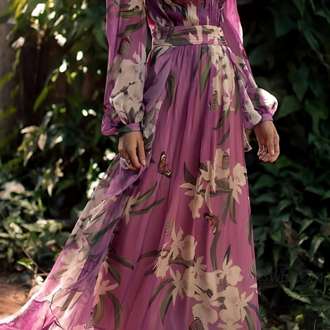 Gail Floral Chiffon Maxi Dress_6