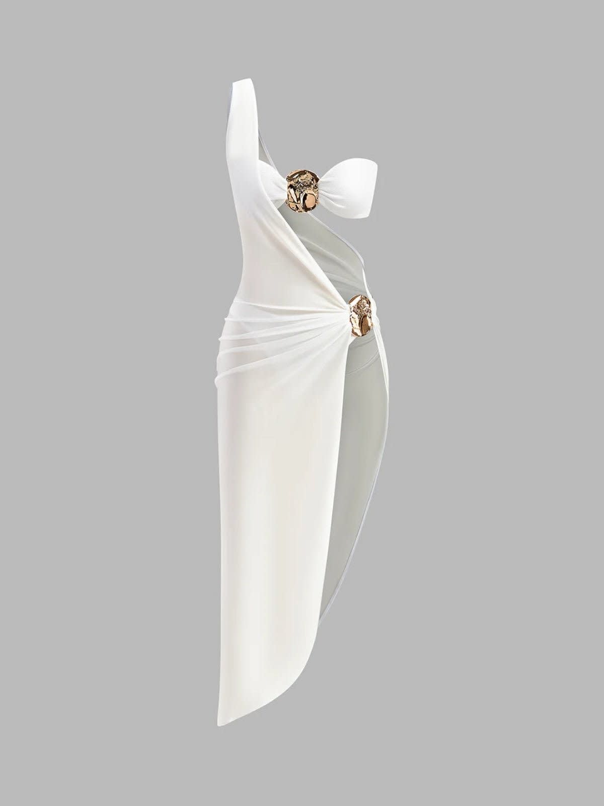 Mena Satin One Shoulder Maxi Dress