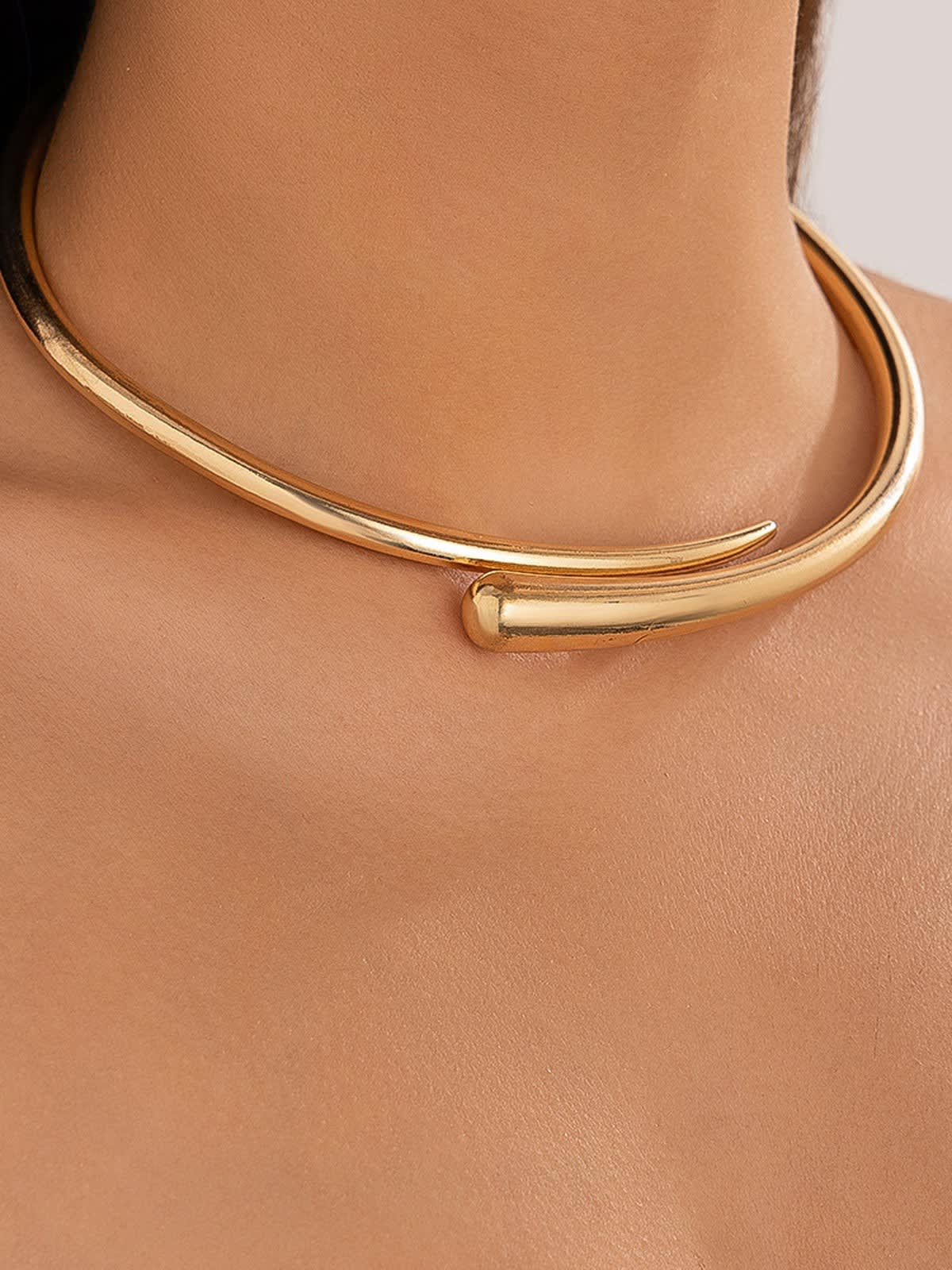 Vida Gold Tone Open Choker Necklace