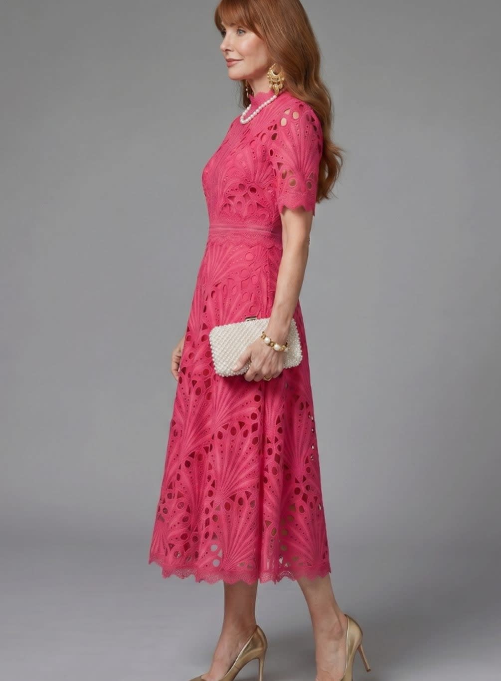 Rochelle Eyelet Lace Midi Cocktail Dress_2