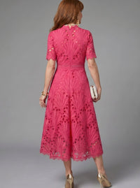 Rochelle Eyelet Lace Midi Cocktail Dress