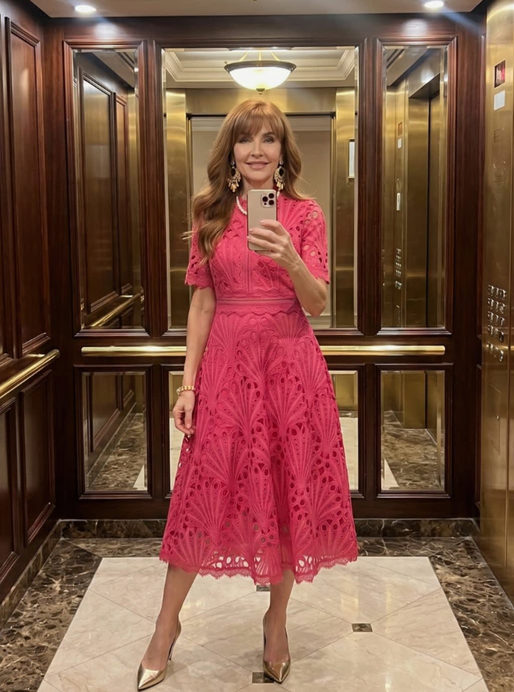 Rochelle Eyelet Lace Midi Cocktail Dress