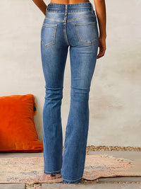 Maeve Double Button High Waist Bootcut Jeans