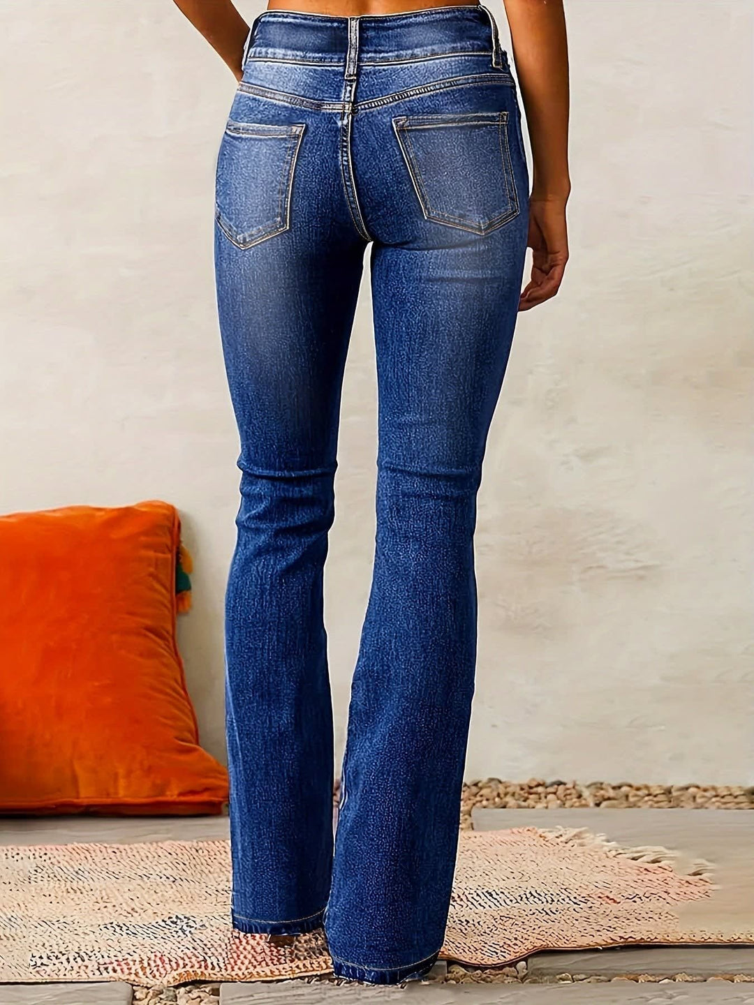 Maeve Double Button High Waist Bootcut Jeans