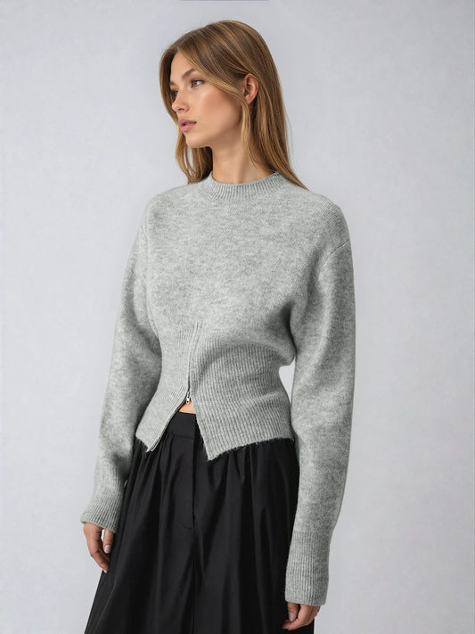 Mereana Zip Hem Knit Sweater_1