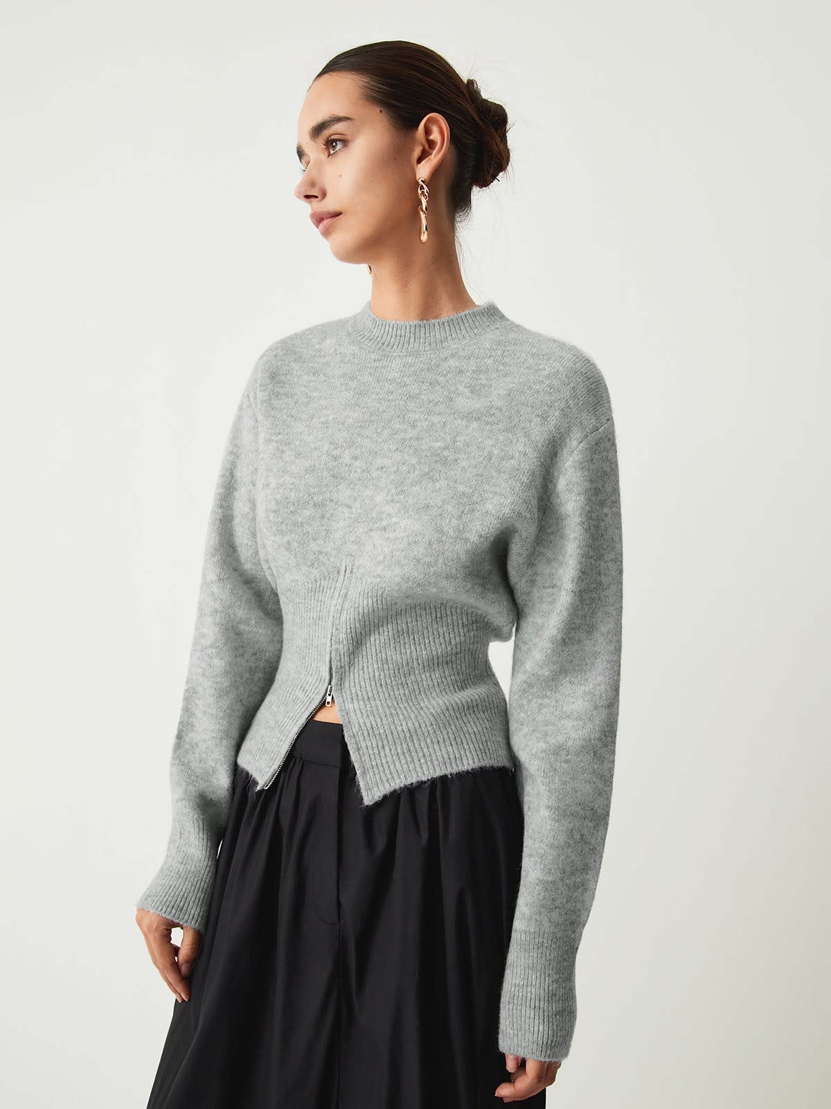 Mereana Zip Hem Knit Sweater