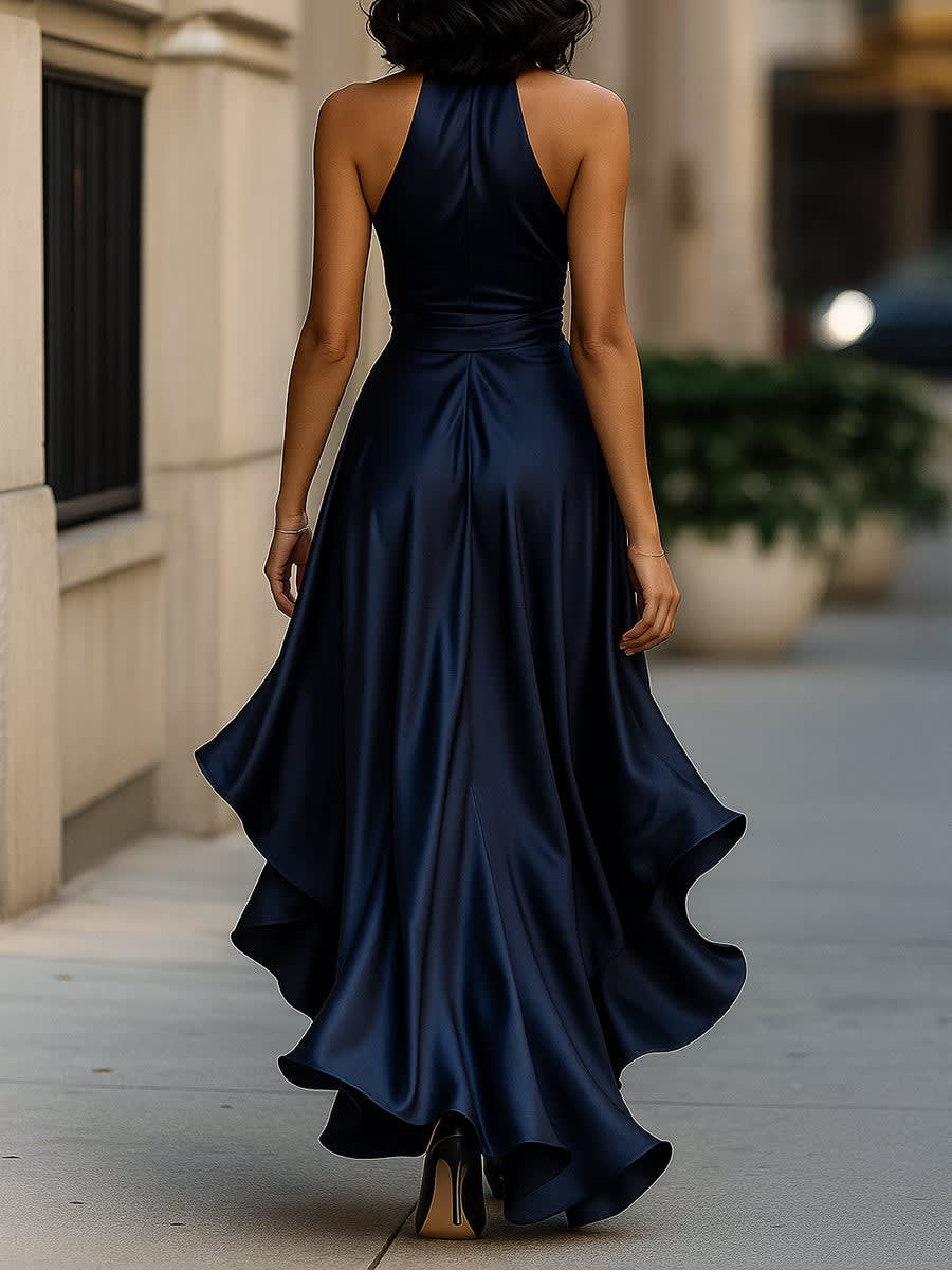 Lacey Halter Wrap Maxi Dress with High Slit_5