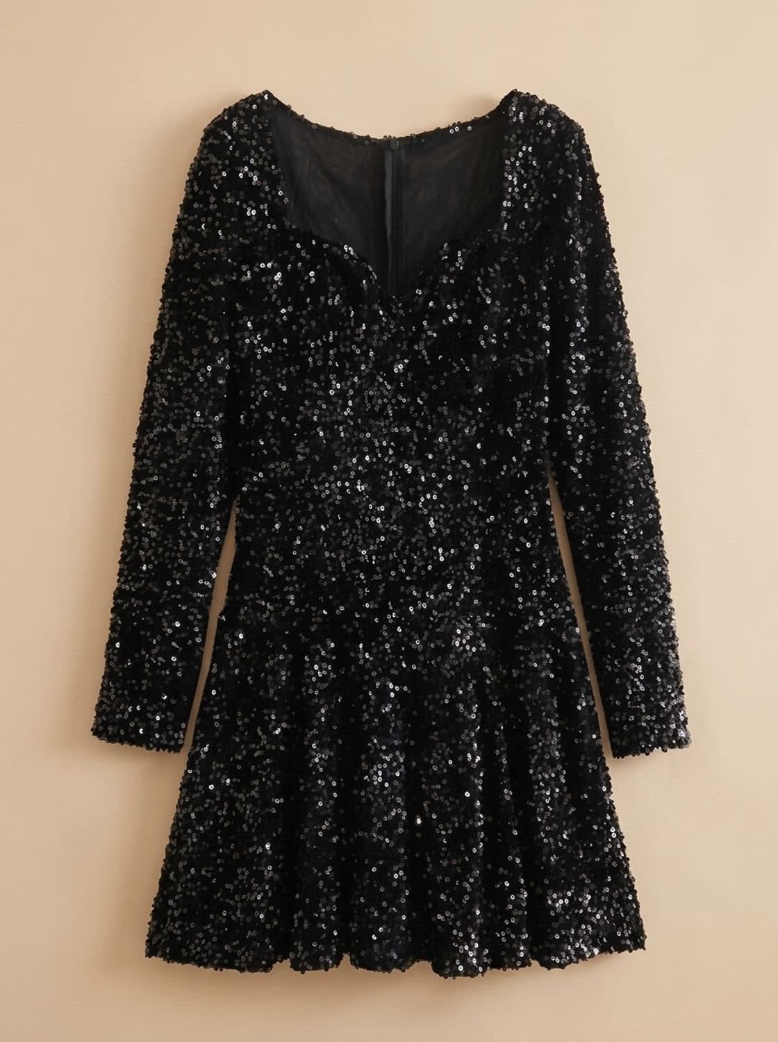 Juno Sequin Sweetheart Christmas Party Mini Dress
