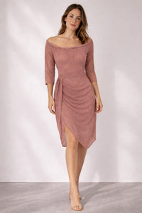 Saoirse Wedding Guest Off-Shoulder Wrap Midi Dress