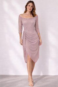 Saoirse Wedding Guest Off-Shoulder Wrap Midi Dress