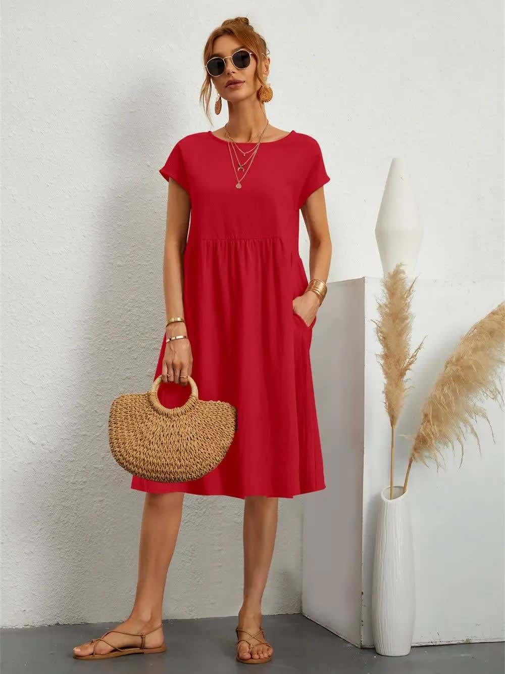 Bailey Short Sleeve A-Line Pocket Dress