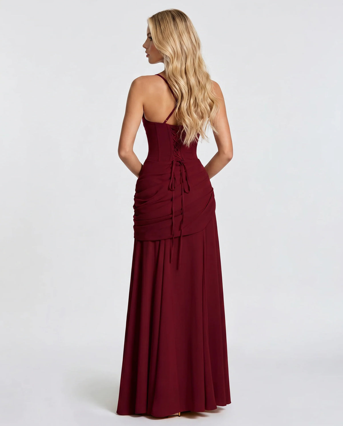 Roisin Ruched Wedding Guest Maxi Dress